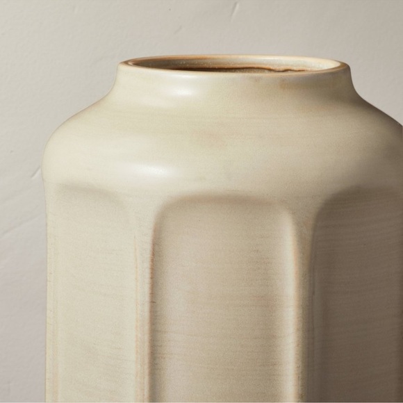 16" Faceted Ceramic Vase Taupe - Hearth & Hand™ with Magnolia - Picture 4 of 13